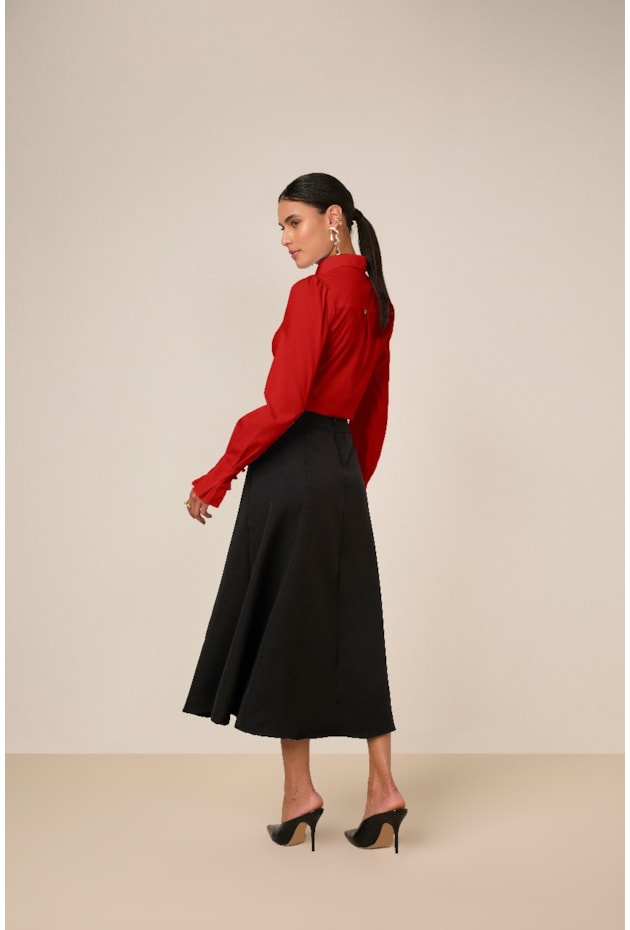 CAMISA EM TRICOLINE PUNHO VERMELHO - TITANIUM JEANS CAMISA EM TRICOLINE PUNHO VERMELHO - TITANIUM JEANS