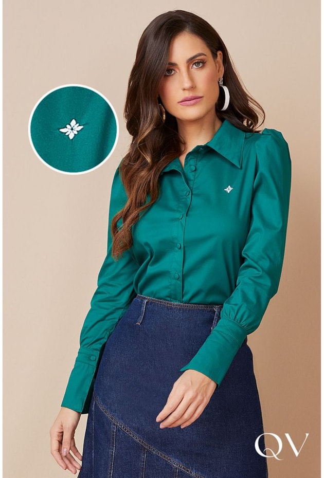 CAMISA EM TRICOLINE VERDE - TITANIUM JEANS CAMISA EM TRICOLINE VERDE - TITANIUM JEANS