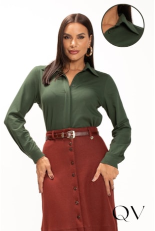 CAMISA EM VISCOSE VERDE - LEKAZIS