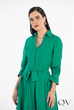 CAMISA EM VISCOSE VERDE - VIA TOLENTINO