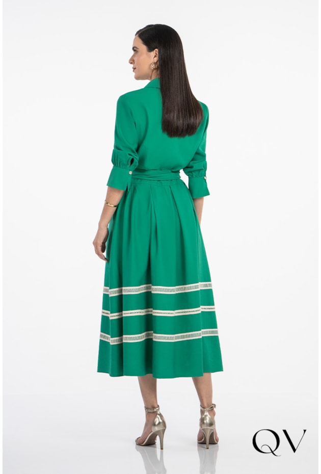 CAMISA EM VISCOSE VERDE - VIA TOLENTINO