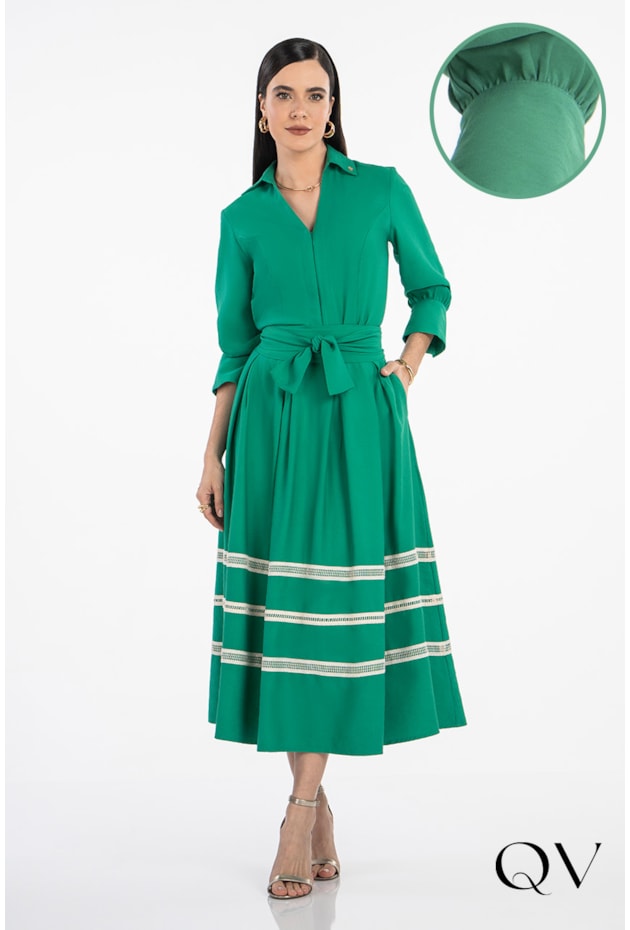 CAMISA EM VISCOSE VERDE - VIA TOLENTINO