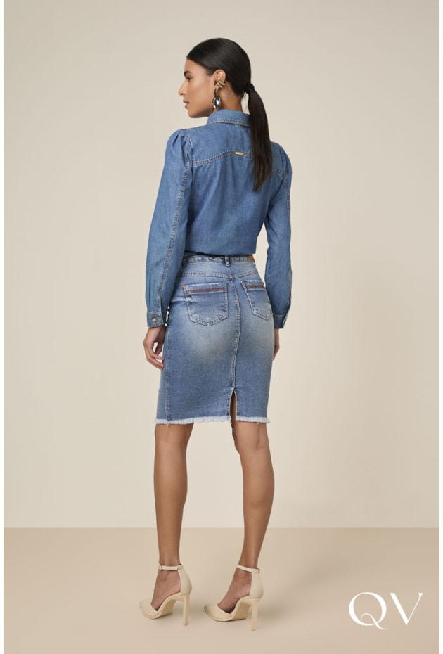 CAMISA JEANS COM BOLSOS AZUL - TITANIUM JEANS CAMISA JEANS COM BOLSOS AZUL - TITANIUM JEANS