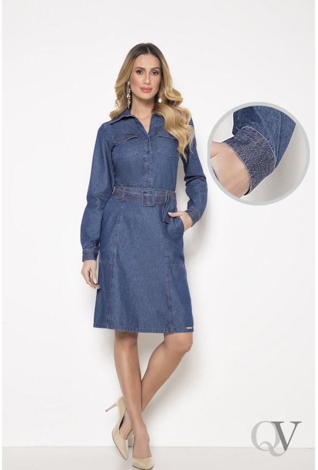 CAMISA JEANS MANGA LONGA BOTÕES COM BOLSO FRONTAL - LAURA ROSA CAMISA JEANS MANGA LONGA BOTÕES COM BOLSO FRONTAL - LAURA ROSA