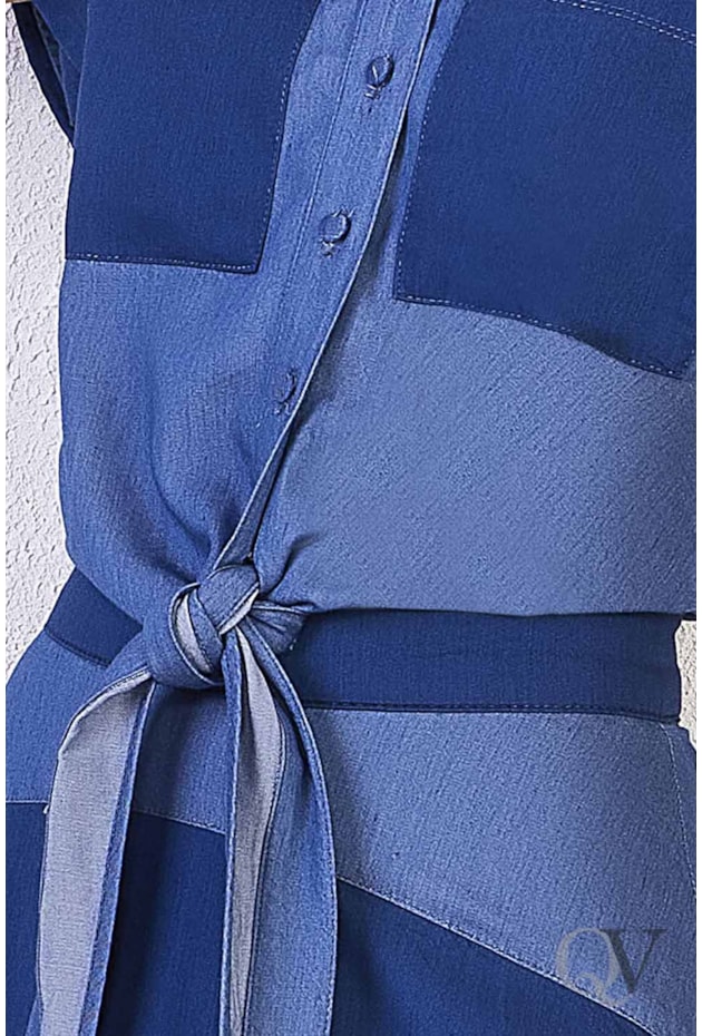 CAMISA JEANS RECORTES E AMARRAÇÃO FRONTAL - TITANIUM JEANS CAMISA JEANS RECORTES E AMARRAÇÃO FRONTAL - TITANIUM JEANS