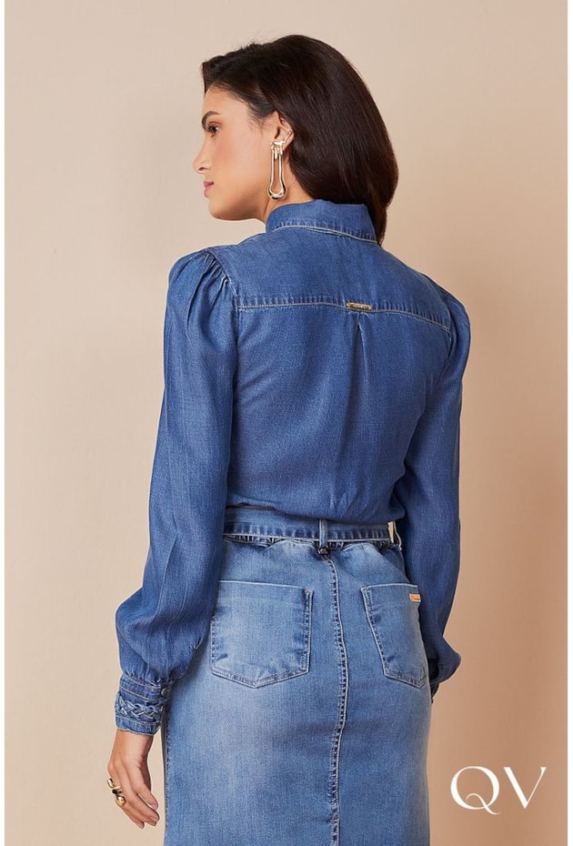 CAMISA JEANS SUSTENTÁVEL MANGA LONGA - TITANIUM JEANS CAMISA JEANS SUSTENTÁVEL MANGA LONGA - TITANIUM JEANS