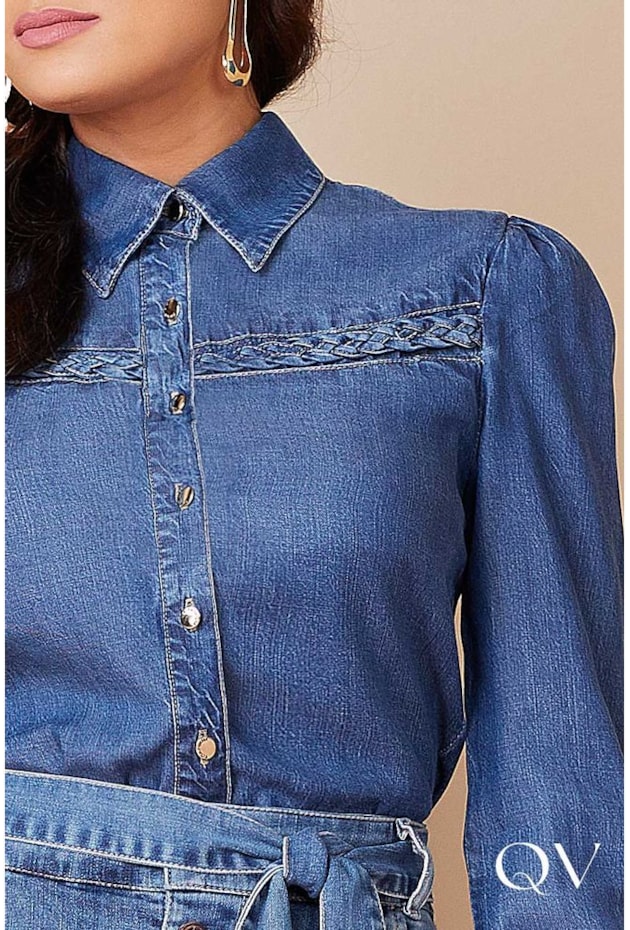 CAMISA JEANS SUSTENTÁVEL MANGA LONGA - TITANIUM JEANS CAMISA JEANS SUSTENTÁVEL MANGA LONGA - TITANIUM JEANS