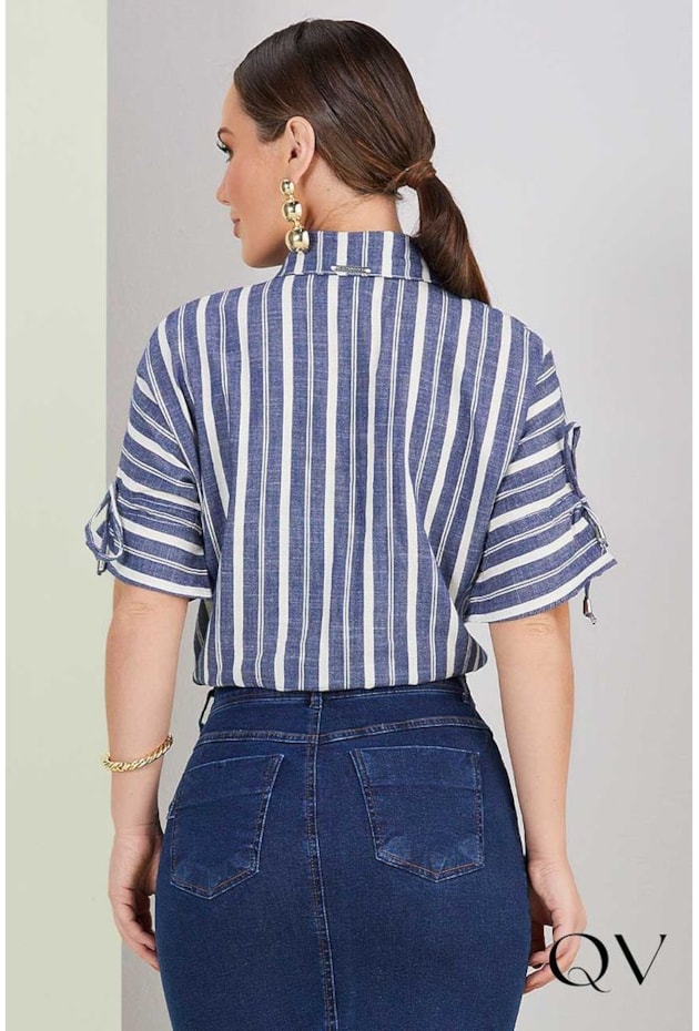 CAMISA LISTRADO COM AMARRAÇÃO - TITANIUM JEANS CAMISA LISTRADO COM AMARRAÇÃO - TITANIUM JEANS