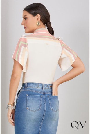 CAMISA LISTRAS ESTAMPA EXCLUSIVA - TITANIUM JEANS
