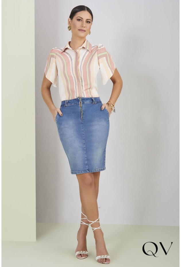 CAMISA LISTRAS ESTAMPA EXCLUSIVA - TITANIUM JEANS CAMISA LISTRAS ESTAMPA EXCLUSIVA - TITANIUM JEANS