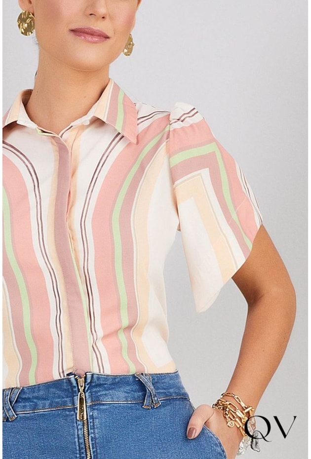 CAMISA LISTRAS ESTAMPA EXCLUSIVA - TITANIUM JEANS CAMISA LISTRAS ESTAMPA EXCLUSIVA - TITANIUM JEANS