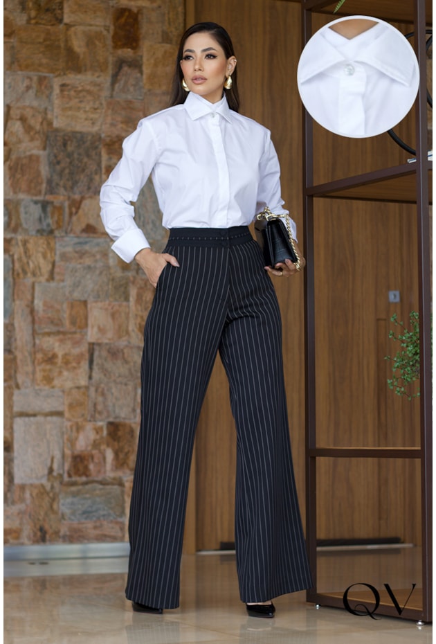 CAMISA LONGA EM TRICOLINE BRANCO - LUZIA FAZZOLLI CAMISA LONGA EM TRICOLINE BRANCO - LUZIA FAZZOLLI