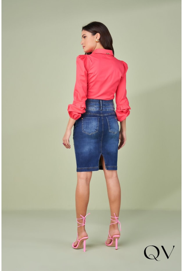 CAMISA MANGA LONGA COM BABADOS ROSA - TITANIUM JEANS CAMISA MANGA LONGA COM BABADOS ROSA - TITANIUM JEANS