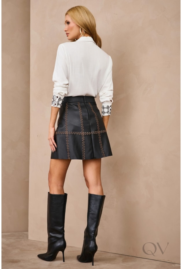 CAMISA MANGA LONGA EM VISCOSE OFF WHITE - ARTSY