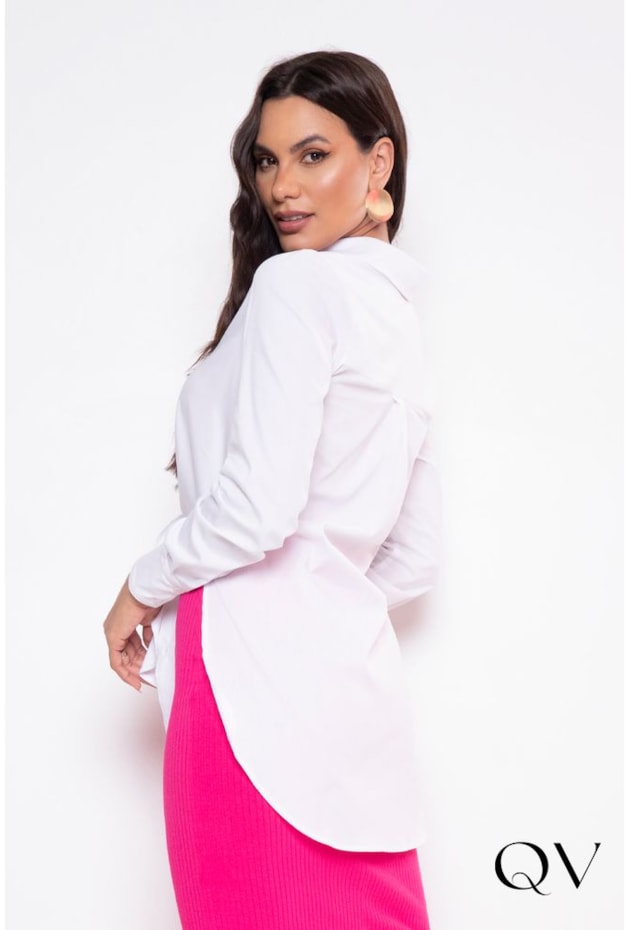 CAMISA MAXI COM BOTÕES BRANCA - LEKAZIS CAMISA MAXI COM BOTÕES BRANCA - LEKAZIS