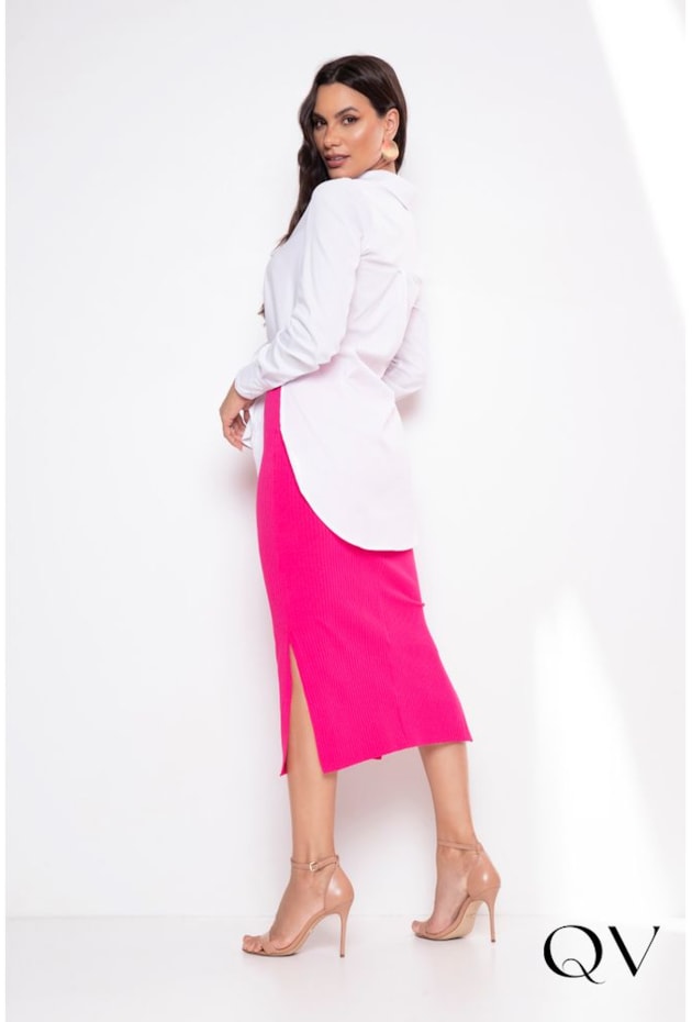 CAMISA MAXI COM BOTÕES BRANCA - LEKAZIS CAMISA MAXI COM BOTÕES BRANCA - LEKAZIS