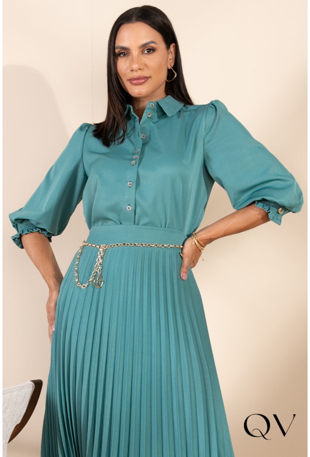 CAMISA MAXI VERDE ESCURO - LEKAZIS CAMISA MAXI VERDE ESCURO - LEKAZIS