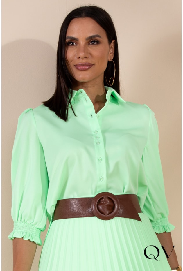 CAMISA MAXI VERDE LIMA - LEKAZIS CAMISA MAXI VERDE LIMA - LEKAZIS