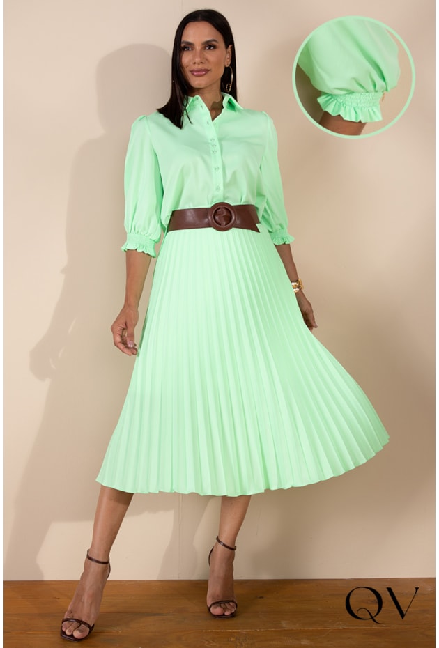 CAMISA MAXI VERDE LIMA - LEKAZIS CAMISA MAXI VERDE LIMA - LEKAZIS