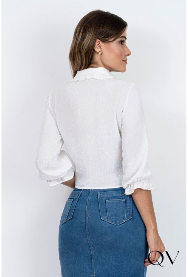 CAMISA PIPOQUINHA COM AMARRAÇÃO OFF WHITE - VIA TOLENTINO CAMISA PIPOQUINHA COM AMARRAÇÃO OFF WHITE - VIA TOLENTINO