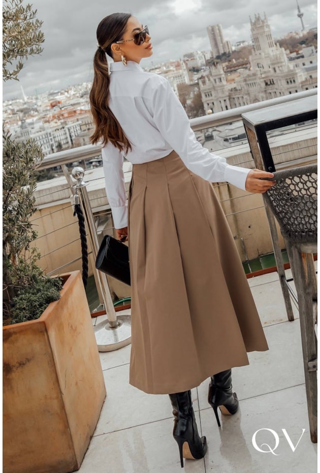 CAMISA RETA EM TRICOLINE BRANCO - LUZIA FAZZOLLI CAMISA RETA EM TRICOLINE BRANCO - LUZIA FAZZOLLI