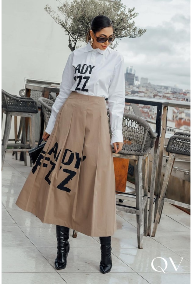 CAMISA RETA EM TRICOLINE BRANCO - LUZIA FAZZOLLI CAMISA RETA EM TRICOLINE BRANCO - LUZIA FAZZOLLI