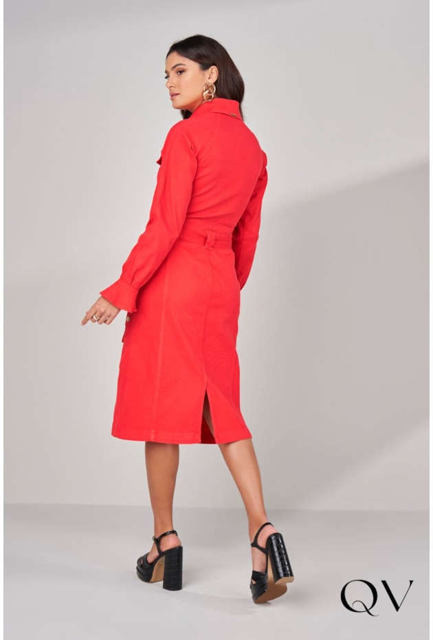 CAMISA SARJA PUNHO FRANZIDO VERMELHO - TITANIUM JEANS CAMISA SARJA PUNHO FRANZIDO VERMELHO - TITANIUM JEANS