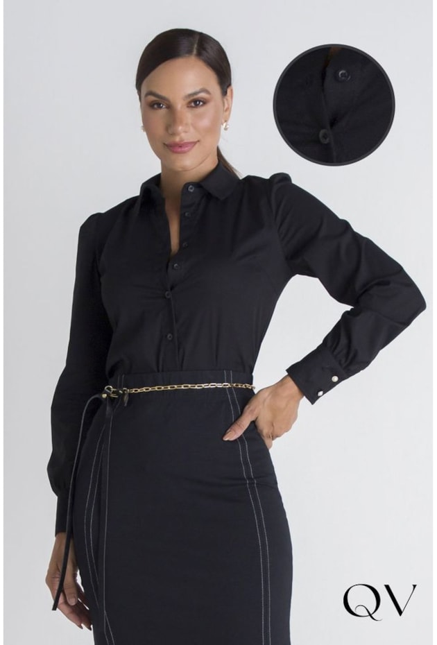 CAMISA TRADICIONAL PRETO - LEKAZIS CAMISA TRADICIONAL PRETO - LEKAZIS