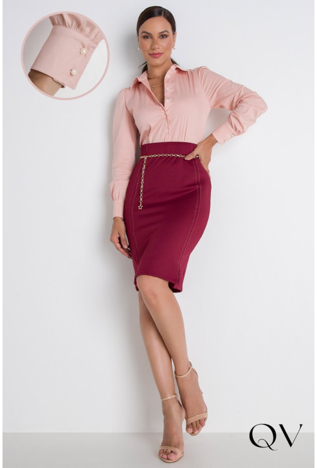 CAMISA TRADICIONAL ROSÊ - LEKAZIS CAMISA TRADICIONAL ROSÊ - LEKAZIS