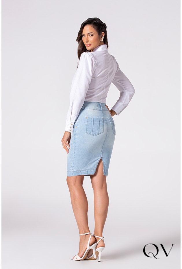 CAMISA TRICOLINE AMARRAÇÃO NA GOLA BRANCO - LAURA ROSA CAMISA TRICOLINE AMARRAÇÃO NA GOLA BRANCO - LAURA ROSA