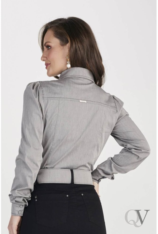 CAMISA TRICOLINE COM BOLSOS CINZA - TITANIUM JEANS CAMISA TRICOLINE COM BOLSOS CINZA - TITANIUM JEANS