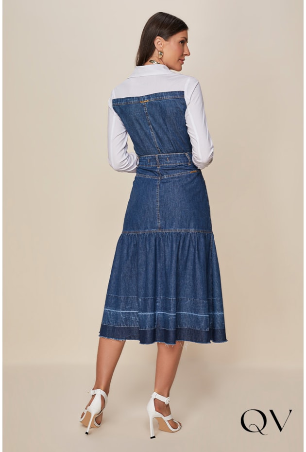 CAMISA TRICOLINE COM JEANS - TITANIUM JEANS
