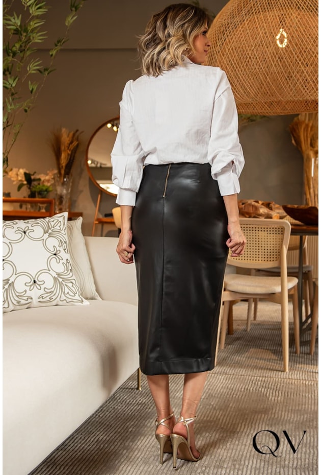 CAMISA TRICOLINE COM PREGAS BRANCO - LUZIA FAZZOLLI CAMISA TRICOLINE COM PREGAS BRANCO - LUZIA FAZZOLLI