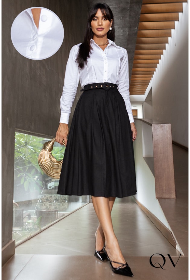 CAMISA TRICOLINE COM PREGAS OFF - JANY PIM