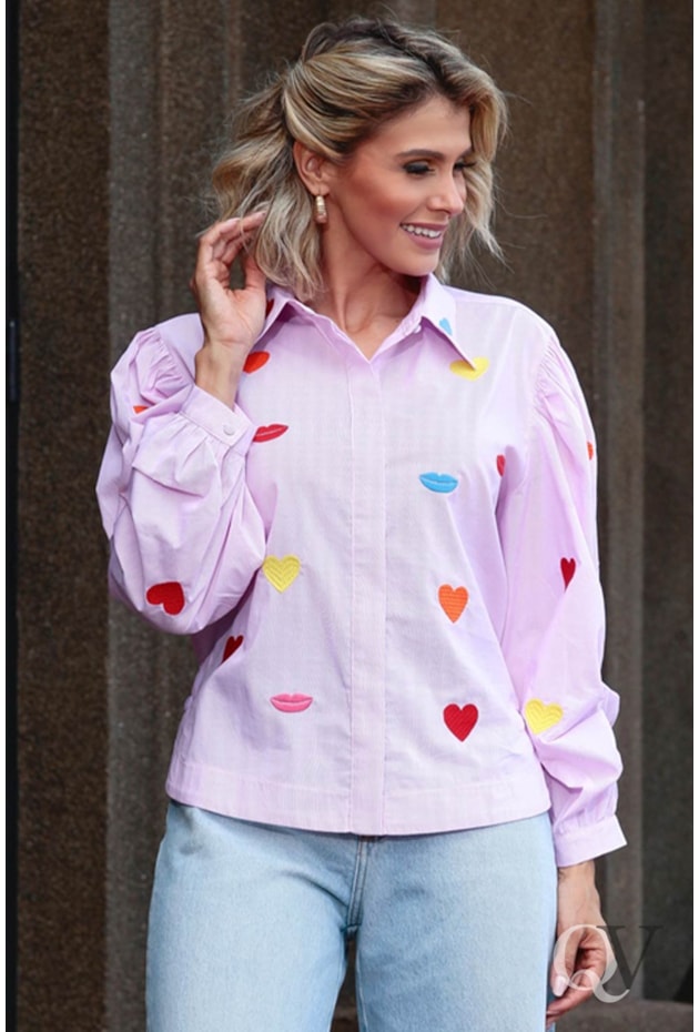 CAMISA TRICOLINE MANGA LONGA ROSA - LUZIA FAZZOLLI CAMISA TRICOLINE MANGA LONGA ROSA - LUZIA FAZZOLLI