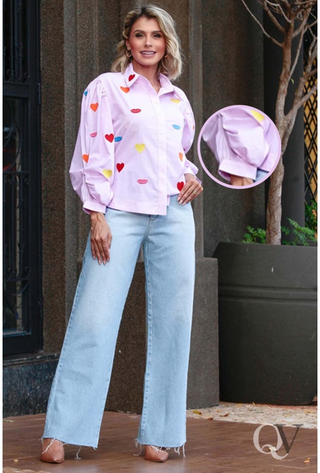 CAMISA TRICOLINE MANGA LONGA ROSA - LUZIA FAZZOLLI CAMISA TRICOLINE MANGA LONGA ROSA - LUZIA FAZZOLLI