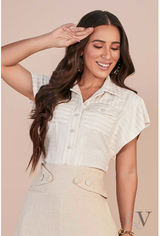 CAMISA VISCOLINHO MANGA JAPONESA E AMARRAÇÃO FRONTAL - TITANIUM JEANS CAMISA VISCOLINHO MANGA JAPONESA E AMARRAÇÃO FRONTAL - TITANIUM JEANS