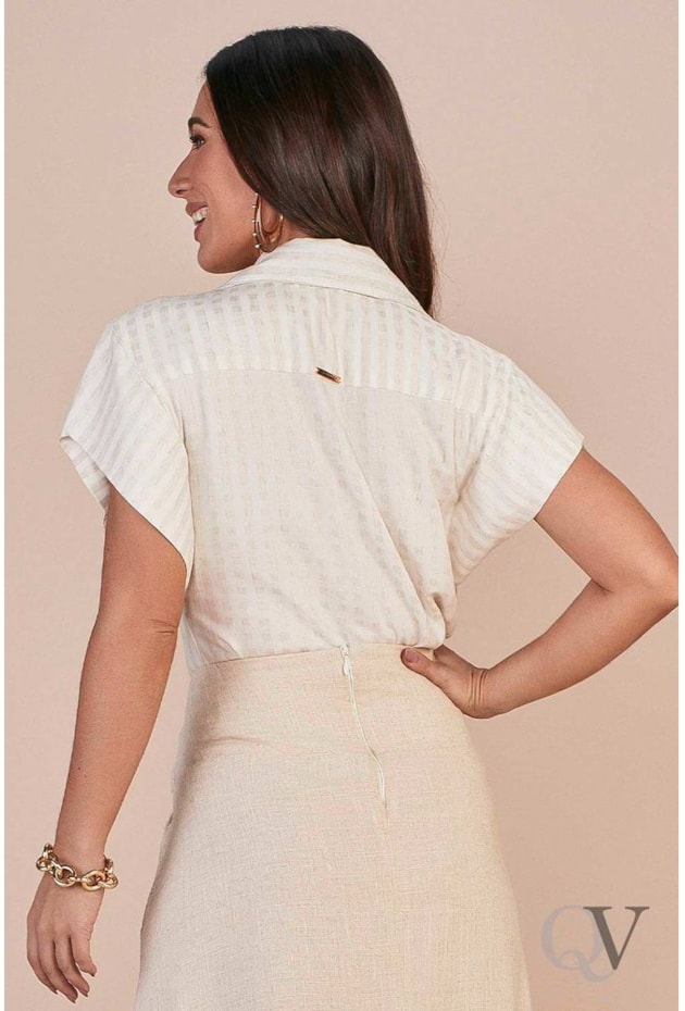 CAMISA VISCOLINHO MANGA JAPONESA E AMARRAÇÃO FRONTAL - TITANIUM JEANS CAMISA VISCOLINHO MANGA JAPONESA E AMARRAÇÃO FRONTAL - TITANIUM JEANS