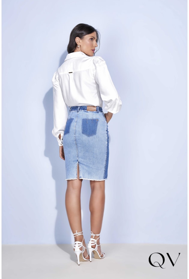 CAMISA VISCOSE COM ENTREMEIOS OFF - TITANIUM JEANS