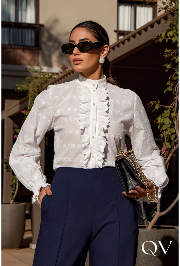 CAMISA VOIL BORDADO BRANCO - LUZIA FAZZOLLI CAMISA VOIL BORDADO BRANCO - LUZIA FAZZOLLI