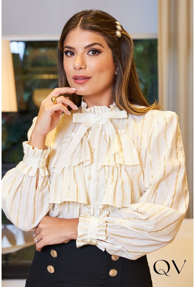 CAMISA VOIL FOIL COM BABADOS OFF - LUZIA FAZZOLLI CAMISA VOIL FOIL COM BABADOS OFF - LUZIA FAZZOLLI