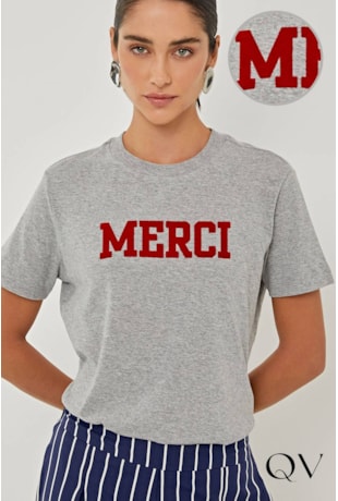 CAMISETA SILK EM MALHA GAZE CINZA - LINDA DE MORRER CAMISETA SILK EM MALHA GAZE CINZA - LINDA DE MORRER