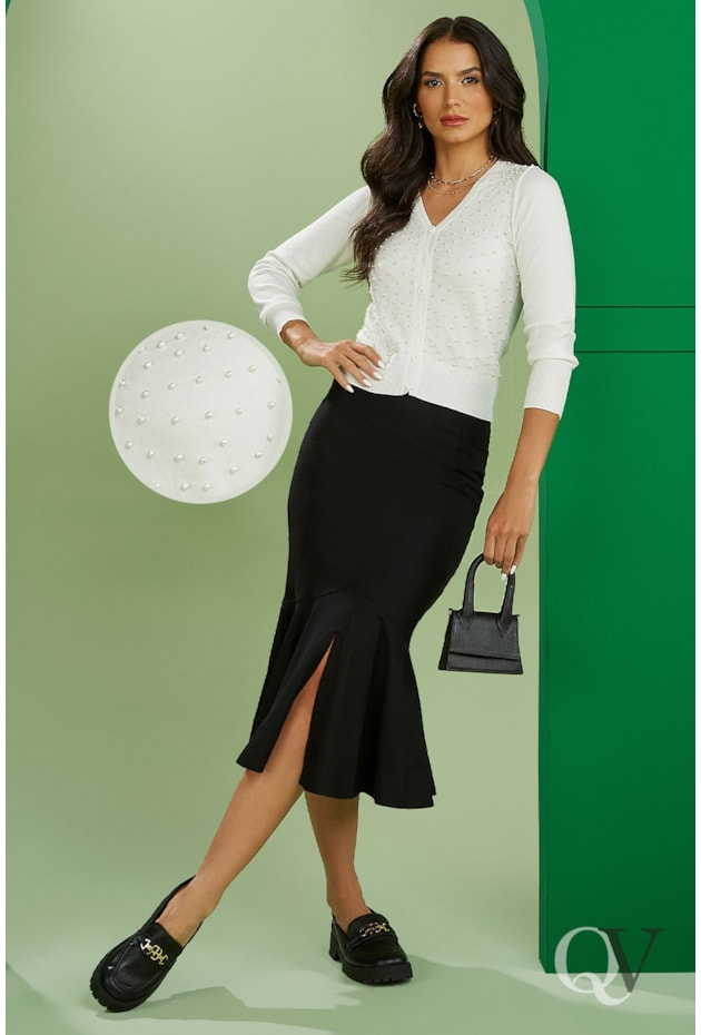 CARDIGAN COM PÉROLAS OFF WHITE - JANY PIM CARDIGAN COM PÉROLAS OFF WHITE - JANY PIM