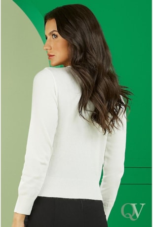 CARDIGAN COM PÉROLAS OFF WHITE - JANY PIM