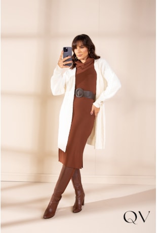 CARDIGAN TRICOT TRANÇADO OFF WHITE - LEKAZIS