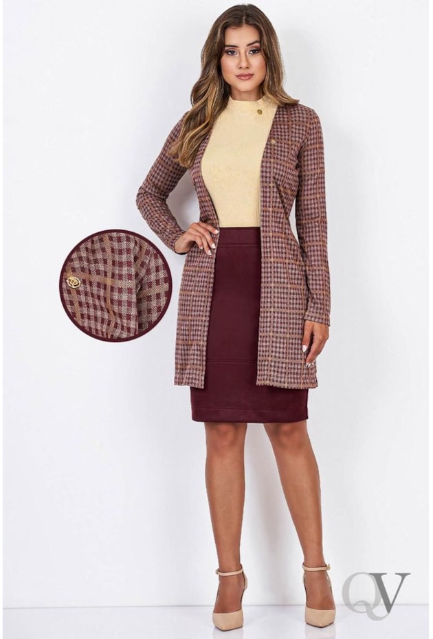 CARDIGAN VISCOSE FENDAS LATERAIS MARROM - VIA TOLENTINO CARDIGAN VISCOSE FENDAS LATERAIS MARROM - VIA TOLENTINO