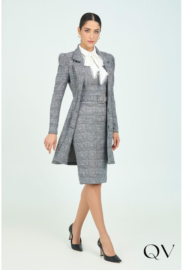 CASACO BENGALINE XADREZ COM BOTÕES - VIA TOLENTINO CASACO BENGALINE XADREZ COM BOTÕES - VIA TOLENTINO