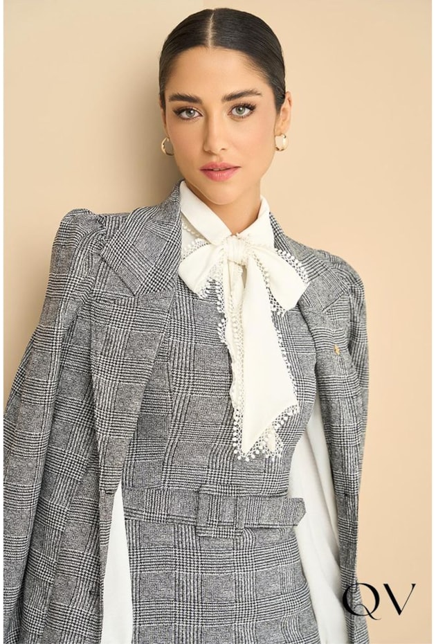 CASACO BENGALINE XADREZ COM BOTÕES - VIA TOLENTINO CASACO BENGALINE XADREZ COM BOTÕES - VIA TOLENTINO