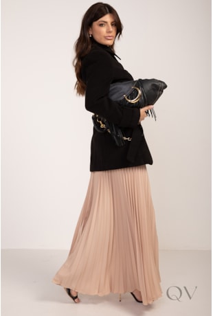 CASACO COM CINTO FAIXA EM LÃ BATIDA PRETO - LEKAZIS