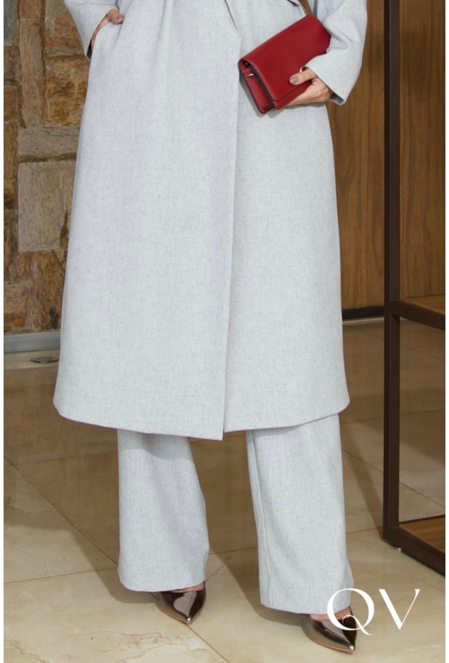 CASACO EM ALFAIATARIA TRENCH COAT CINZA - LUZIA FAZZOLLI